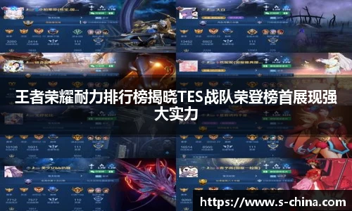 王者荣耀耐力排行榜揭晓TES战队荣登榜首展现强大实力
