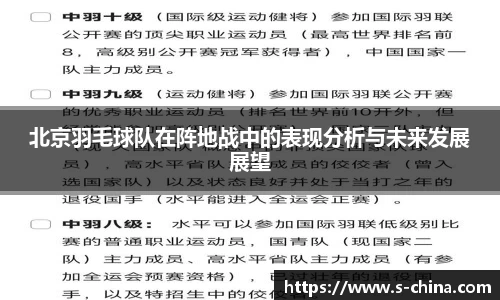 北京羽毛球队在阵地战中的表现分析与未来发展展望